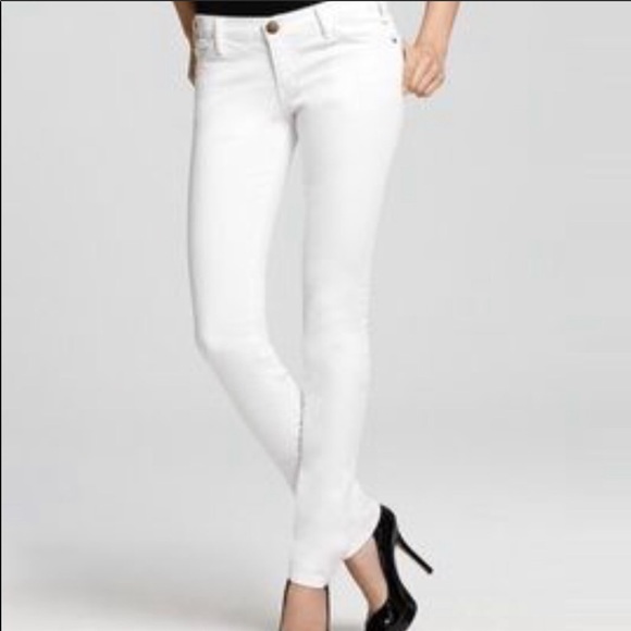white straight fit jeans